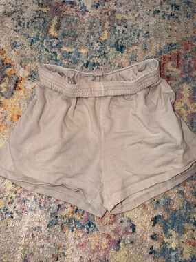 Brandy Melville Neutral Beige Elastic-Waist Athletic Shorts